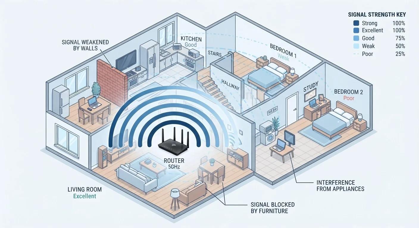 Why Your Wi-Fi Slows Down in Certain Rooms — and What's Actually Happening